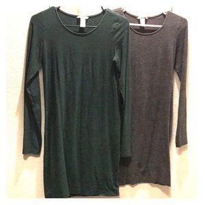 H&M fitted long sleeve dress Size Small (Set of 2)